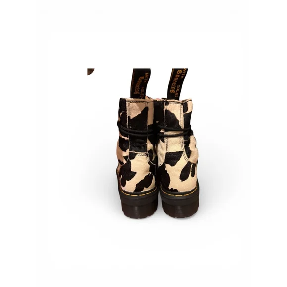 Dr. Martens Cow Print Jadon Boots Size 9 White Black LTD ED - Picture 5 of 6